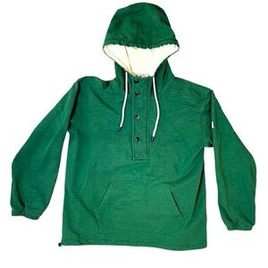 The Black Dog Green Pull Over Button Sweatshirt Mens Size Large